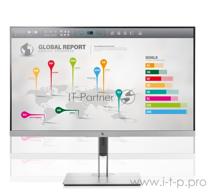 HP EliteDisplay E273q LED 27 Monitor 2560x1440, 16:9, IPS, 350 cd/m2, 1000:1, 5ms, 178°/178°, VGA,