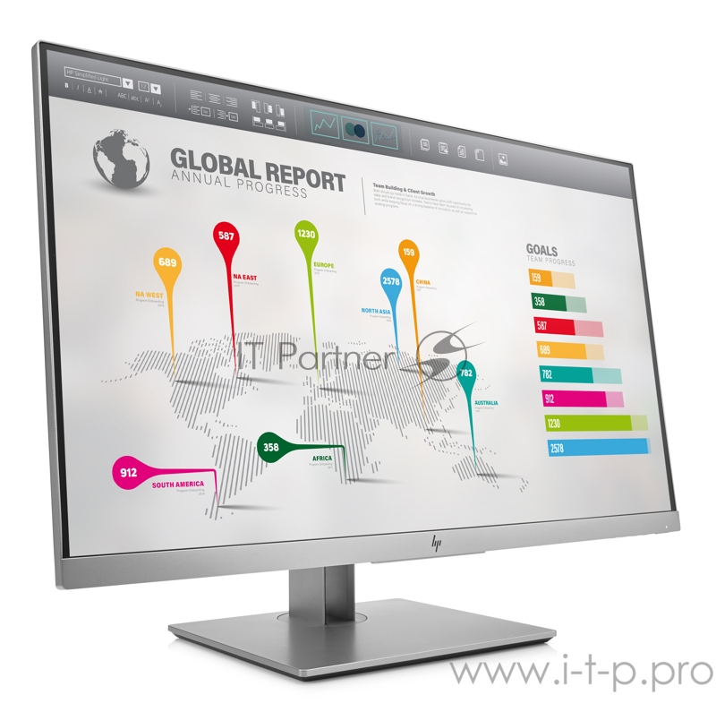 HP EliteDisplay E273q LED 27 Monitor 2560x1440, 16:9, IPS, 350 cd/m2, 1000:1, 5ms, 178°/178°, VGA,