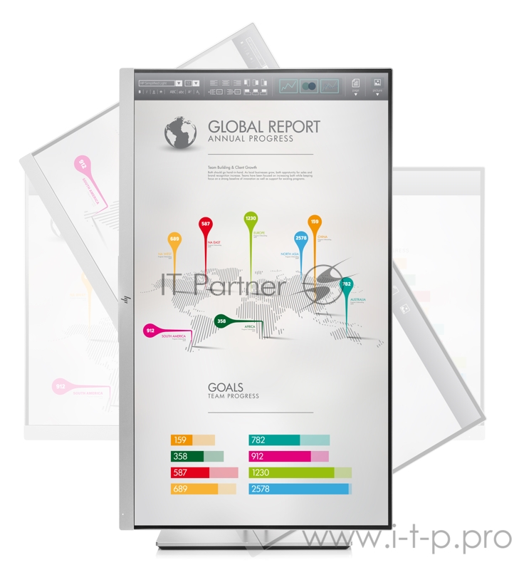 HP EliteDisplay E273q LED 27 Monitor 2560x1440, 16:9, IPS, 350 cd/m2, 1000:1, 5ms, 178°/178°, VGA,