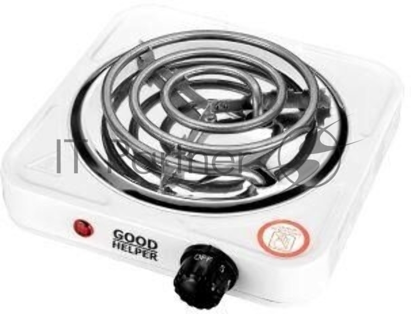 Плита настольная электрическая GOODHELPER ES-10T11 белый, 1.1 кВт, ТЭН, конфорки - 1, эмаль, поворотные переключатели