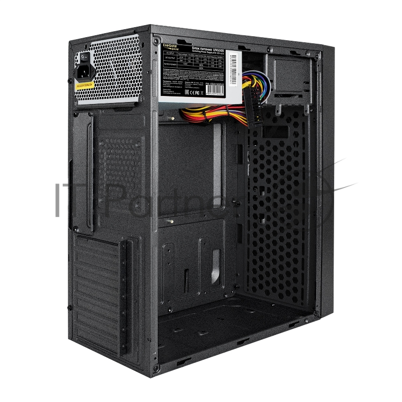 Компьютерный корпус Miditower ExeGate AA-442U2-UNS500 (ATX, БП UNS500 с вент. 12см, 1хUSB+2хUSB 3.0, аудио, черный)