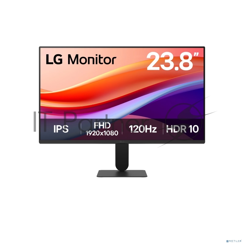 Монитор 23.8 LG UltraFine 24U411A-B IPS 1920x1080, 120 Гц, 5 мс, 16:9, 250 кд/м², HDMI 2.0, VGA, 3.5 Jack, HDR10, Flicker Safe, черный