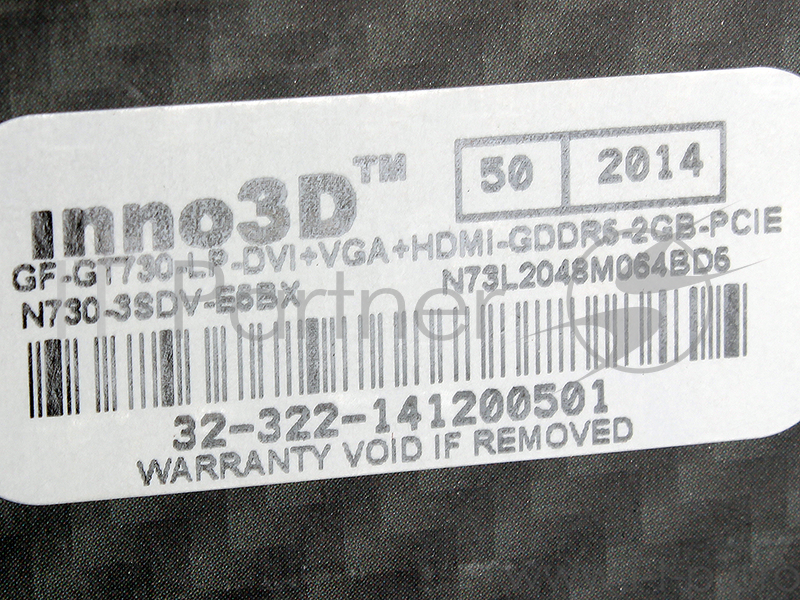 Видеокарта nVidia GeForce GT730 InnoVISION (Inno3D) PCI-E 2048Mb (N730-3SDV-E5BX)