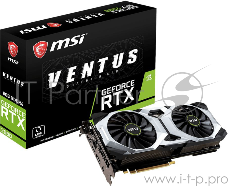 Видеокарта MSI PCI-E RTX 2080 VENTUS 8G nVidia GeForce RTX 2080 8192Mb 256bit GDDR6 1515/14000/HDMIx