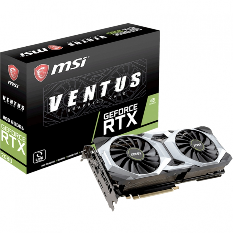 Видеокарта MSI PCI-E RTX 2080 VENTUS 8G nVidia GeForce RTX 2080 8192Mb 256bit GDDR6 1515/14000/HDMIx