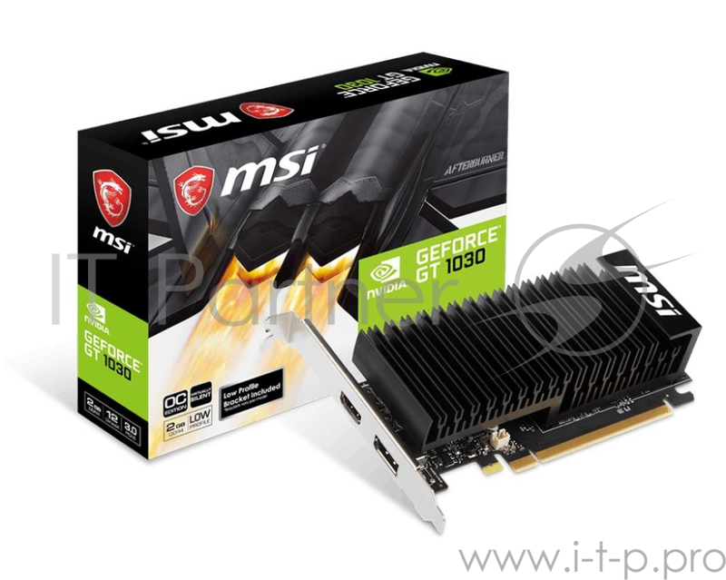Видеокарта MSI PCI-E GT 1030 2GHD4 LP OC nVidia GeForce GT 1030 2048Mb 64bit DDR4 1189/2100/HDMIx1/D