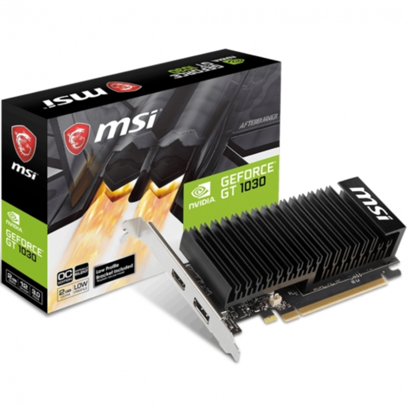 Видеокарта MSI PCI-E GT 1030 2GHD4 LP OC nVidia GeForce GT 1030 2048Mb 64bit DDR4 1189/2100/HDMIx1/D
