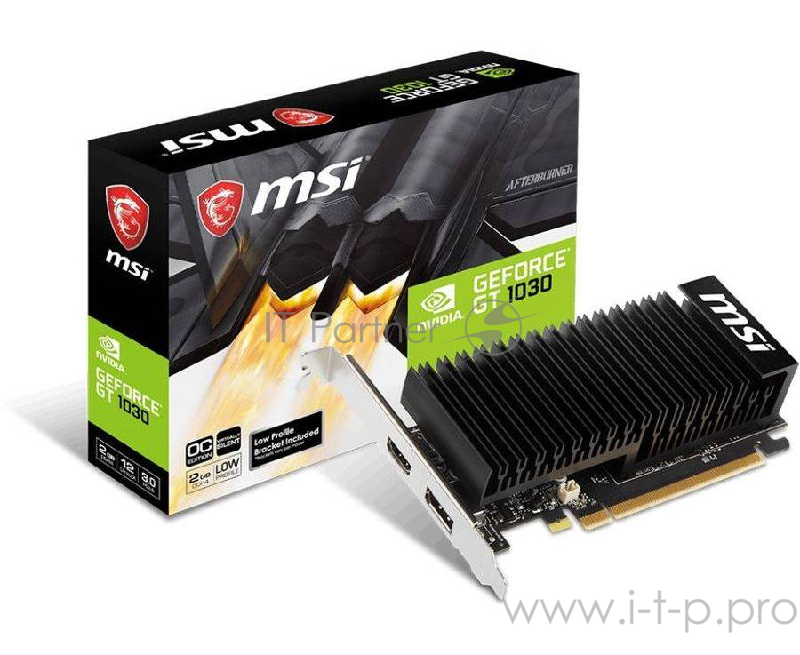Видеокарта MSI PCI-E GT 1030 2GHD4 LP OC nVidia GeForce GT 1030 2048Mb 64bit DDR4 1189/2100/HDMIx1/D
