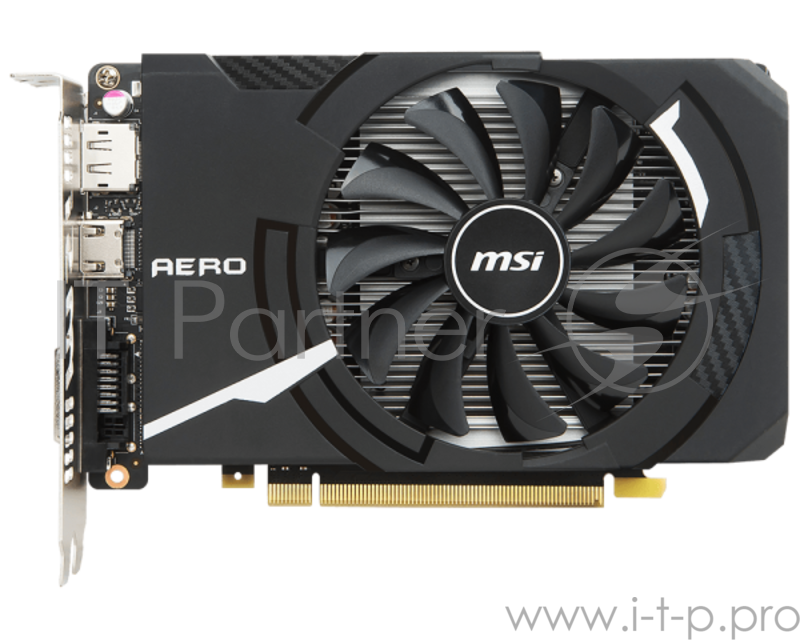 Видеокарта MSI GTX1050TI AERO ITX OC 4Gb GDDR5 128bit DP, DVI-D, HDMI (GTX 1050 TI AERO ITX 4G OCV1) RTL