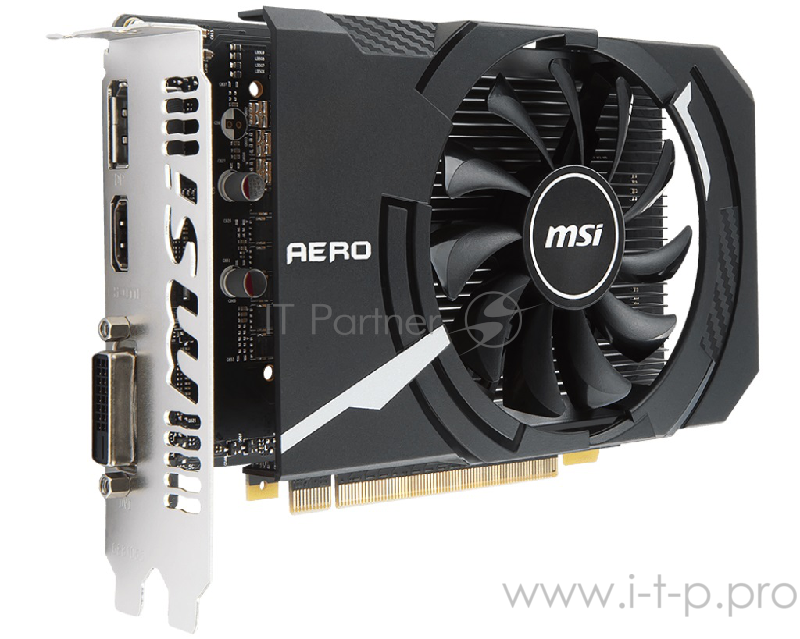 Видеокарта MSI GTX1050TI AERO ITX OC 4Gb GDDR5 128bit DP, DVI-D, HDMI (GTX 1050 TI AERO ITX 4G OCV1) RTL