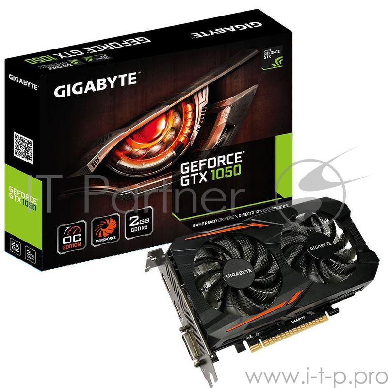 Видеокарта Gigabyte GTX1050 OC 2Gb GDDR5 128bit DP, DVI-D, HDMI (GV-N1050OC-2GDV1.1) RTL