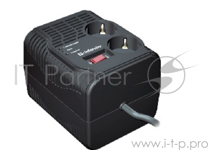 Стабилизатор напряжения на 2 розетки Defender AVR Typhoon 1000 99033, черный