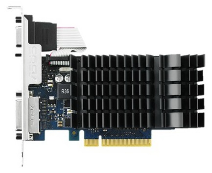 Видеокарта Asus GT730 Silent LP 2Gb GDDR3 64bit DVI-D, HDMI, VGA (GT730-SL-2GD3-BRK) RTL