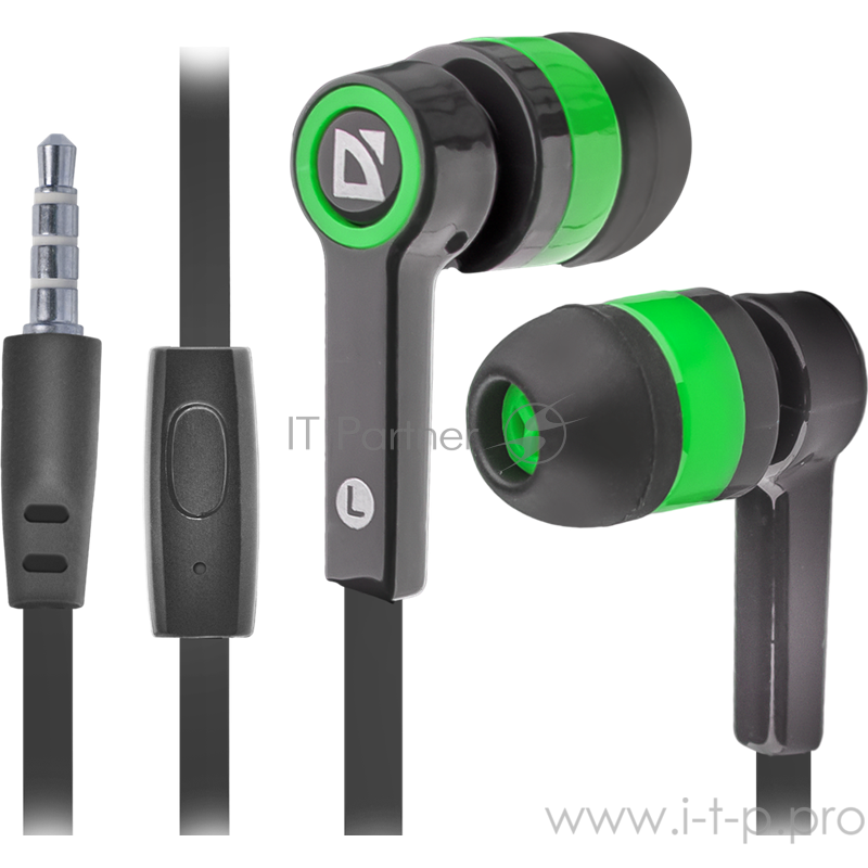 Гарнитура Defender Pulse 420 63422, для смартфонов, черно-зеленый