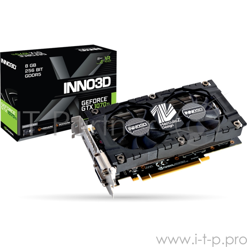 Видеокарта 8Gb (PCI-E) Inno3D GeForce GTX 1070 Ti Twin X2 V2 N107T-2SDN-P5DS (GTX1070Ti, GDDR5, 256bit, HDCP, 2*DVI-D, HDMI, DP, Retail)