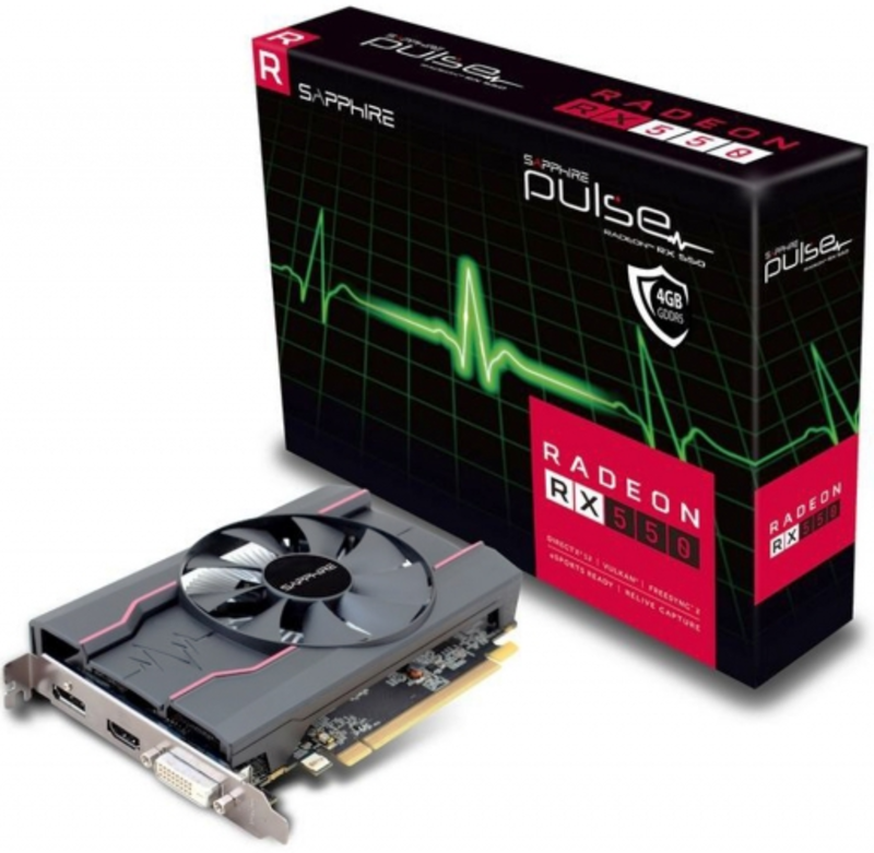 Видеокарта Sapphire Radeon RX550 OC 4Gb GDDR5 128bit DVI, HDMI, DP (11268-01-20G) RTL