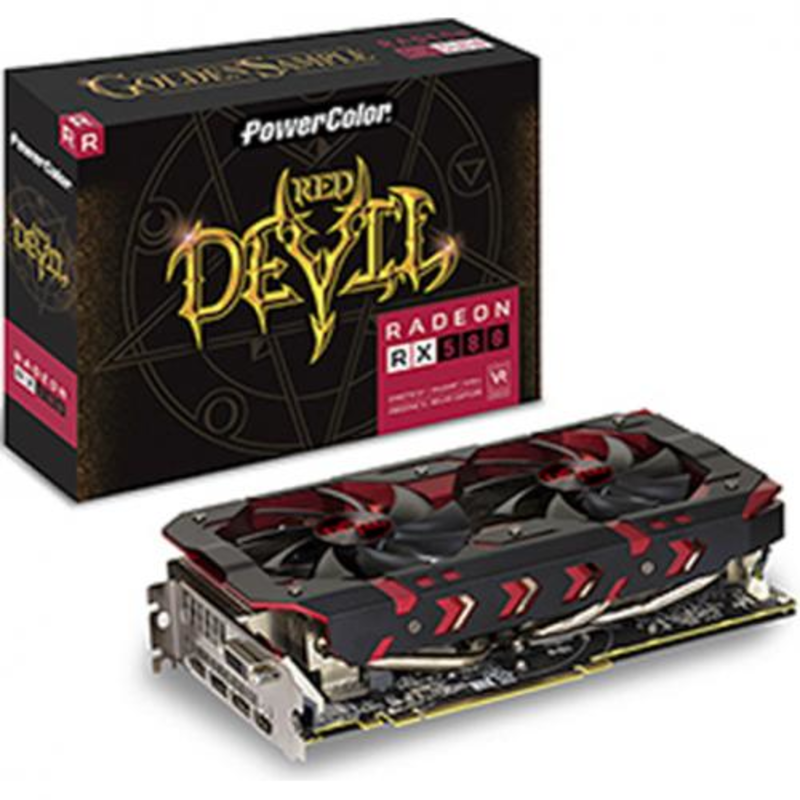Видеокарта PowerColor Radeon RX 580 Red Devil Golden Sample PCI-E 8192Mb (8GBD5-3DHG/OC)