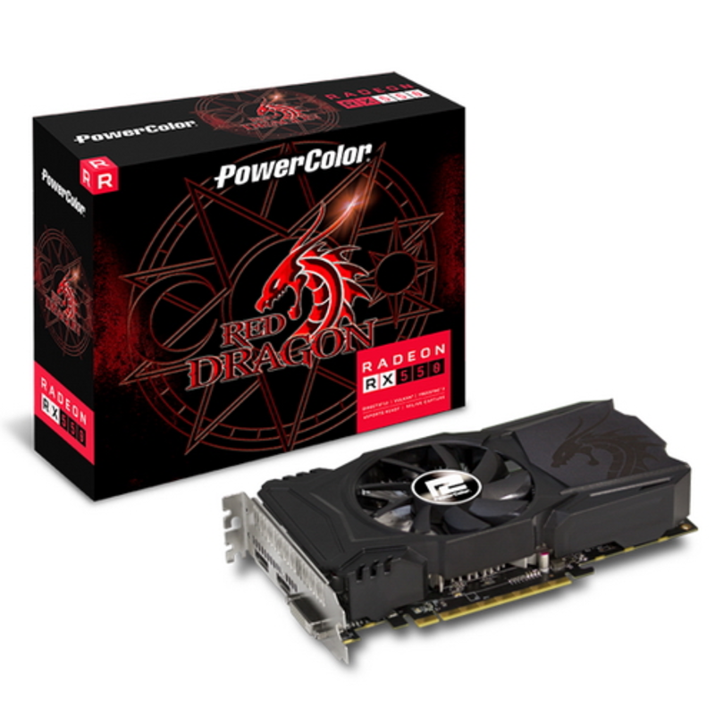 Видеокарта PowerColor PCI-E AXRX 550 4GBD5-DHA AMD Radeon RX 550 4096Mb 128bit GDDR5 1071/7000 DVIx1
