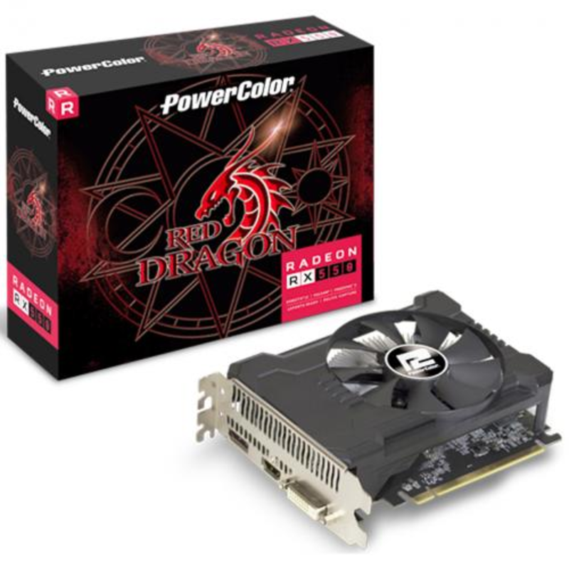 Видеокарта POWERCOLOR AMD Radeon RX 550 , AXRX 550 2GBD5-DHA/OC, 2Гб, GDDR5, OC, Ret