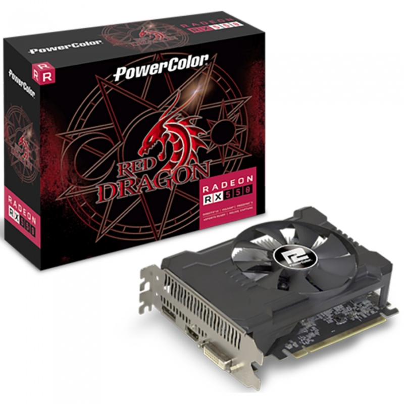Видеокарта POWERCOLOR AMD Radeon RX 550 , AXRX 550 2GBD5-DHA/OC, 2Гб, GDDR5, OC, Ret