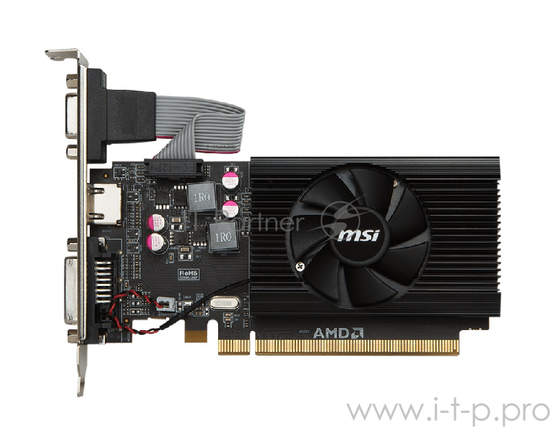 Видеокарта 2Gb PCI-E MSI R7 240 2GD3 64b LP HD7 240, GDDR3, 64 bit, HDCP, VGA, DVI, HDMI, Low Pro