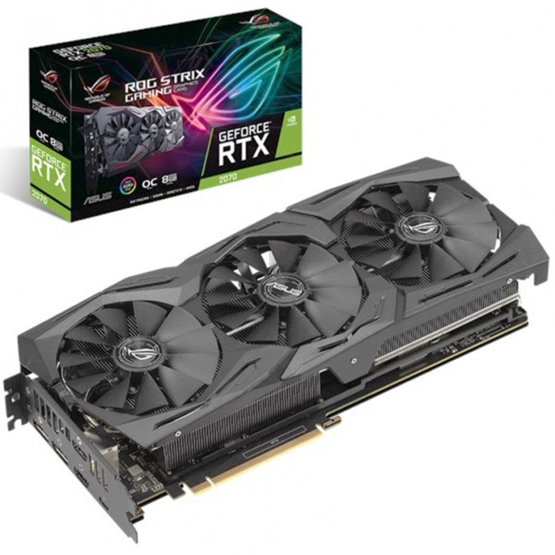 Видеокарта ASUS GeForce RTX 2070 8ГБ ROG-STRIX-RTX2070-A8G-GAMING (GeForce RTX 2070, DDR6, 2xHDMI, 2xDP, USB-C) (PCI-E)