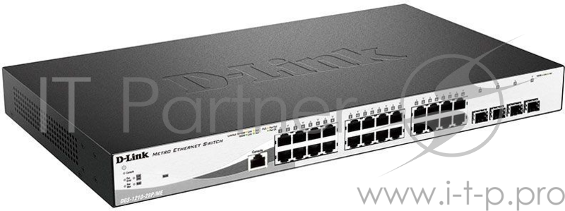 Коммутатор 1U 19 RM D-Link DGS-1210-28P/ME/A1A 24 порта 1Гбит/сек. + 4 порта SFP, управляемый