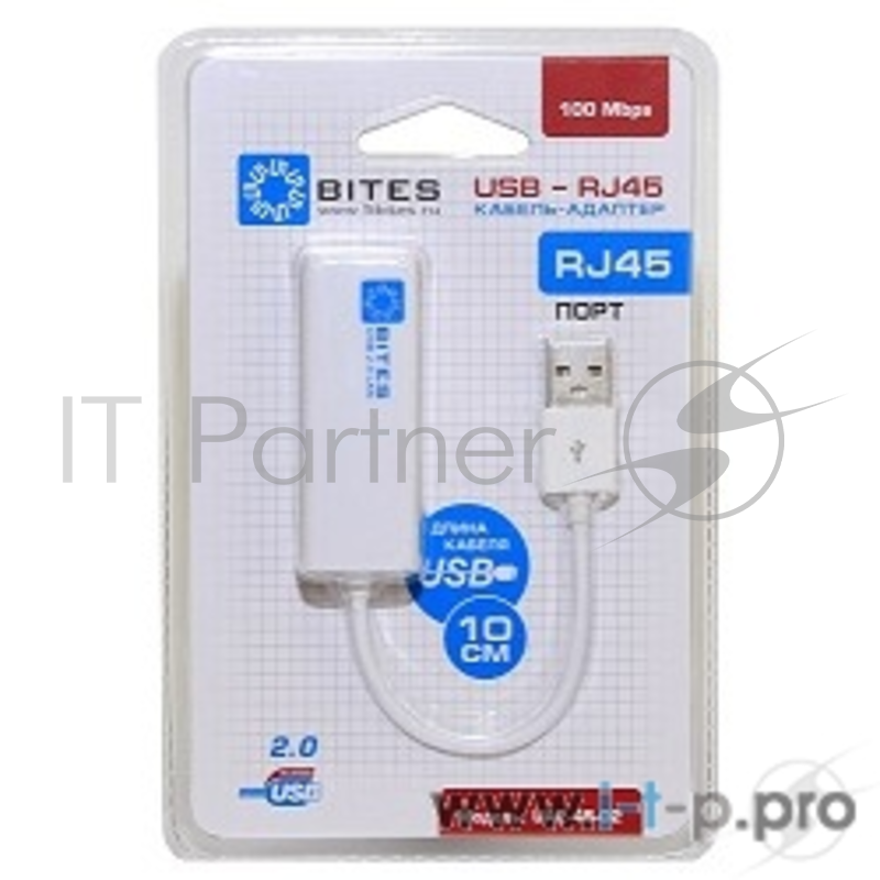 Сет.адаптер Ethernet 100Мбит/сек. 5bites UA2-45-02WH (USB2.0)