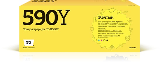 Расходные материалы T2 TK-590Y Тонер-картридж T2 (TC-K590Y) для Kyocera FS-C2026/2526/2626/ECOSYS M6026 (5000 стр.) желтый, с чипом