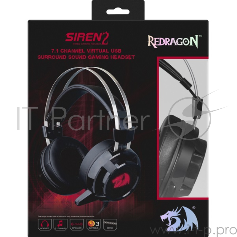 Наушники Defender Siren 2 объемный звук 7.1, кабель 2 м Redragon 74830