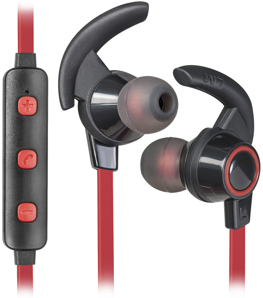 Наушники Defender OutFit B725 черный+красный, Bluetooth 63726