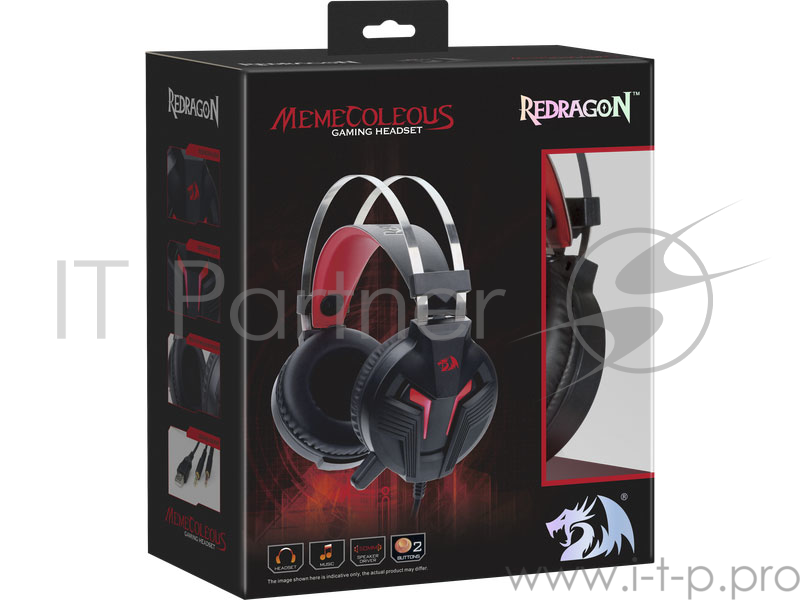 Наушники Defender Memecoleous черный+красный, кабель 1.8 м Redragon 75096