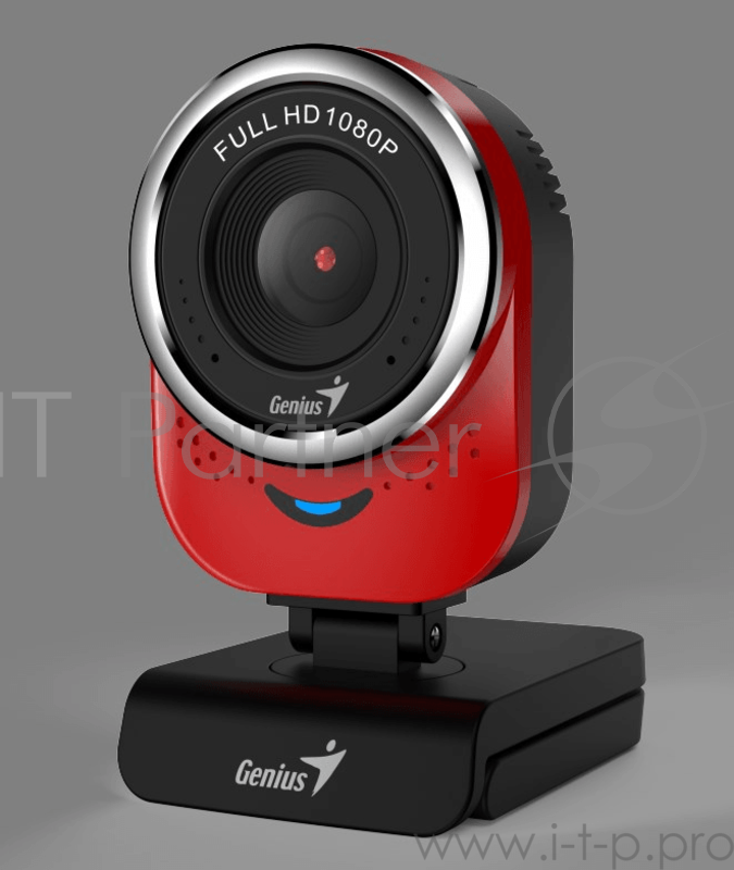 Web-камеры Genius QCam 6000 Red 1080p Full HD Mic, 360°, универсальное мониторное крепление, гнездо для штатива 32200002401
