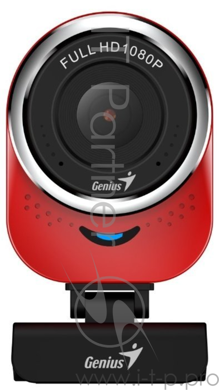 Web-камеры Genius QCam 6000 Red 1080p Full HD Mic, 360°, универсальное мониторное крепление, гнездо для штатива 32200002401