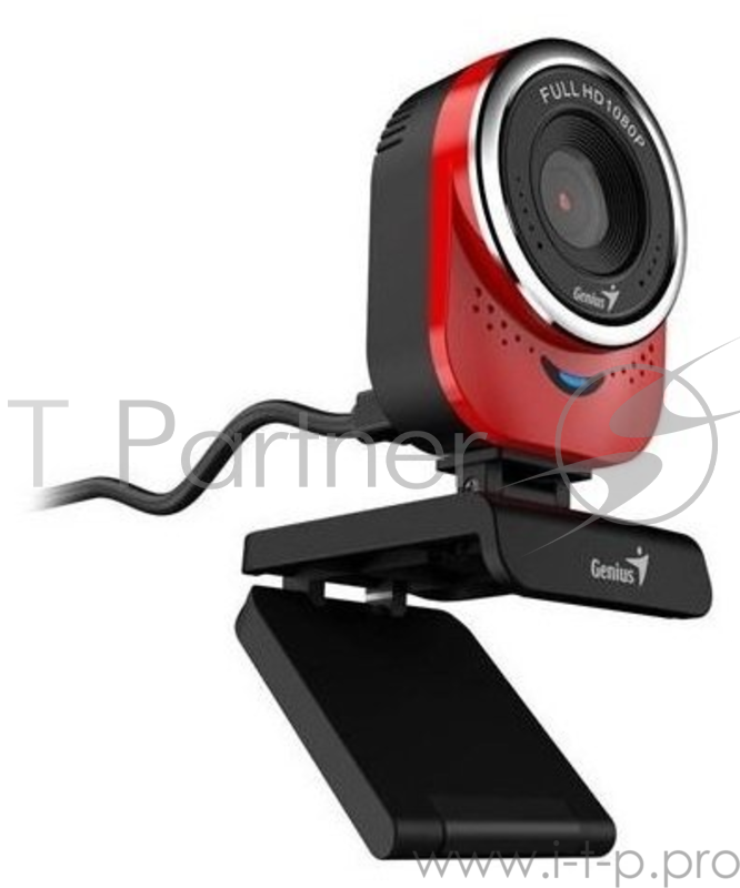 Web-камеры Genius QCam 6000 Red 1080p Full HD Mic, 360°, универсальное мониторное крепление, гнездо для штатива 32200002401