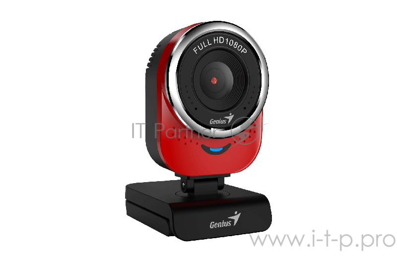 Web-камеры Genius QCam 6000 Red 1080p Full HD Mic, 360°, универсальное мониторное крепление, гнездо для штатива 32200002401