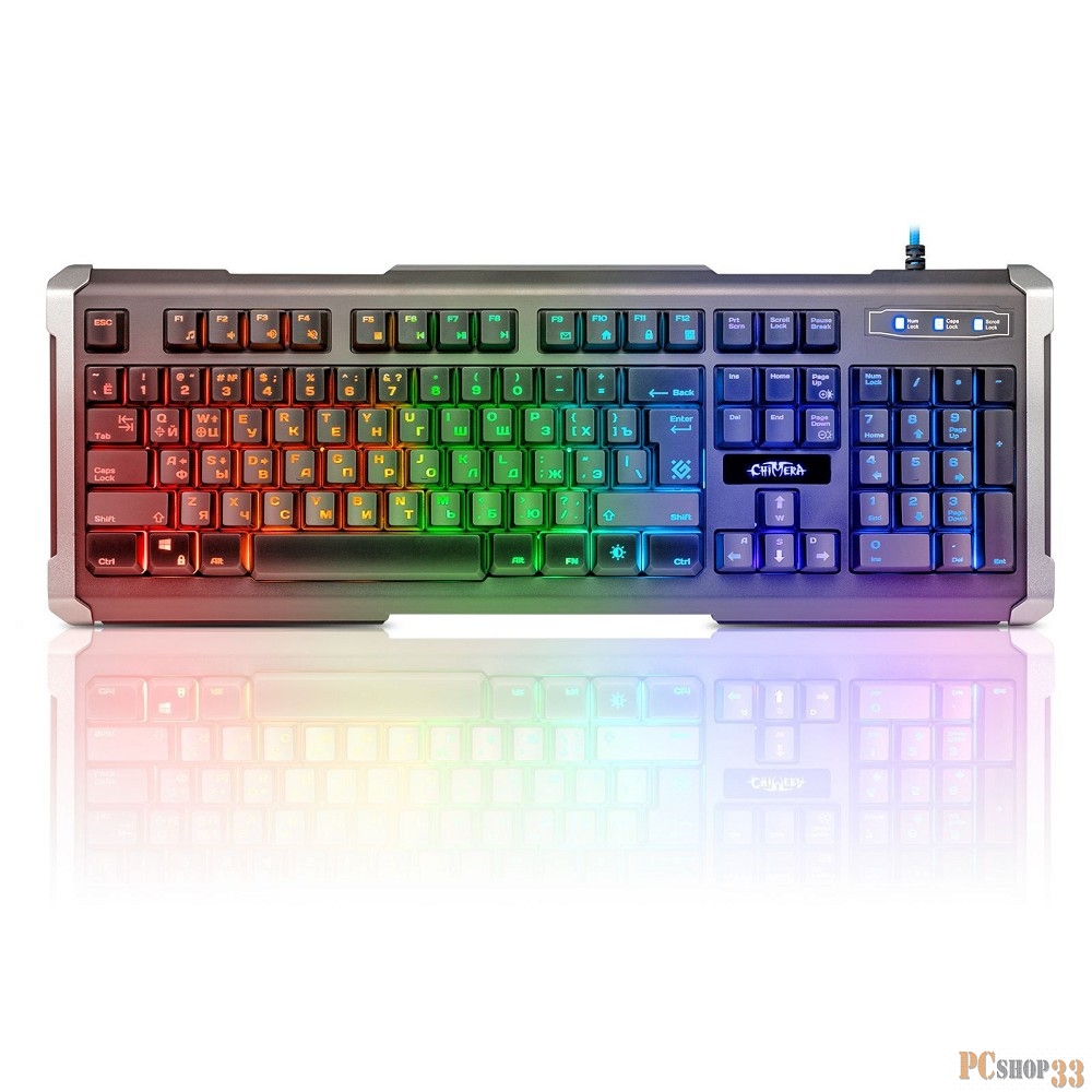 Клавиатура Defender Chimera GK-280DL RU 45280 {Проводная игровая клавиатура, RGB подсветка, 9 режимов}