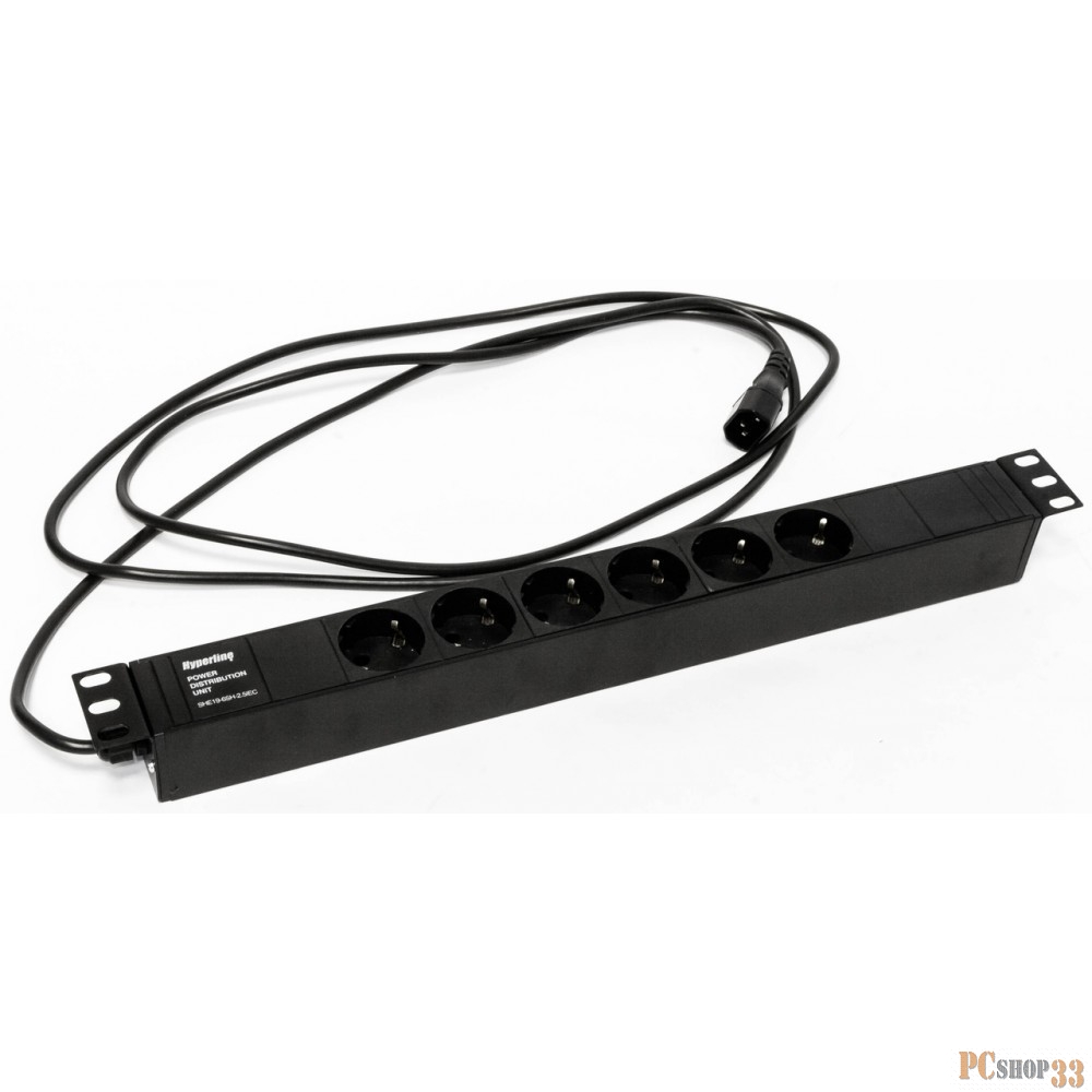 Монтажное оборудование Hyperline SHE19-6SH-2.5IEC Блок розеток для 19