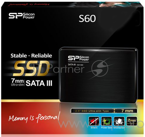 накопитель Silicon Power SSD 120Gb S60 SP120GBSS3S60S25 {SATA3.0, 7mm}