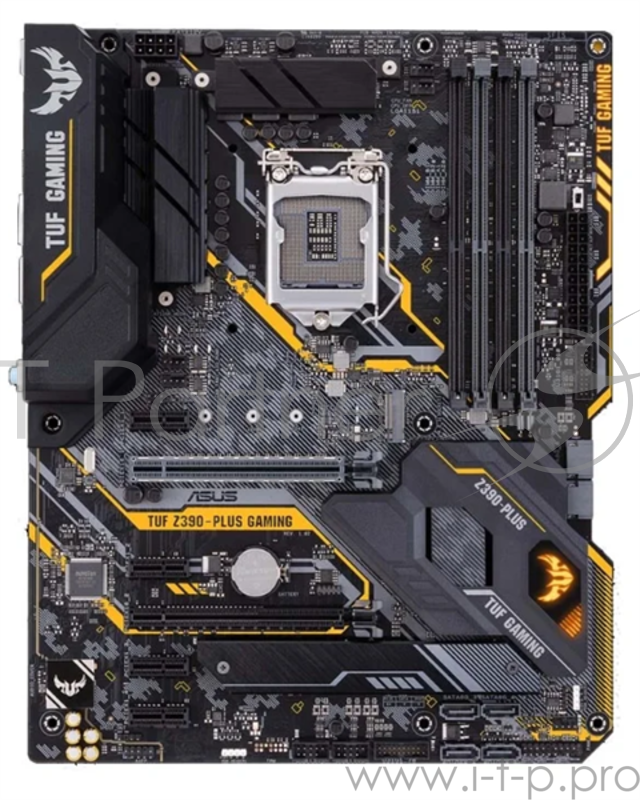 Мат. плата Socket1151 ASUS TUF Z390-PLUS GAMING (WI-FI) (iZ390, 4xDDR4, M.2, SATA III, RAID, 2xPCI-E, HDMI, DP, 1Гбит LAN, WiFi, BT, USB3.1, ATX)