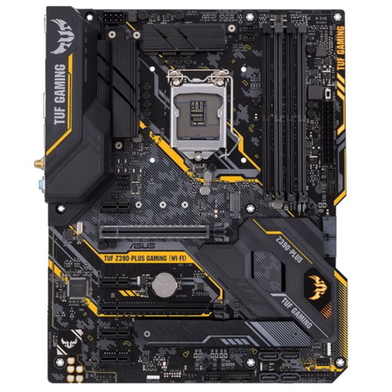 Мат. плата Socket1151 ASUS TUF Z390-PLUS GAMING (WI-FI) (iZ390, 4xDDR4, M.2, SATA III, RAID, 2xPCI-E, HDMI, DP, 1Гбит LAN, WiFi, BT, USB3.1, ATX)