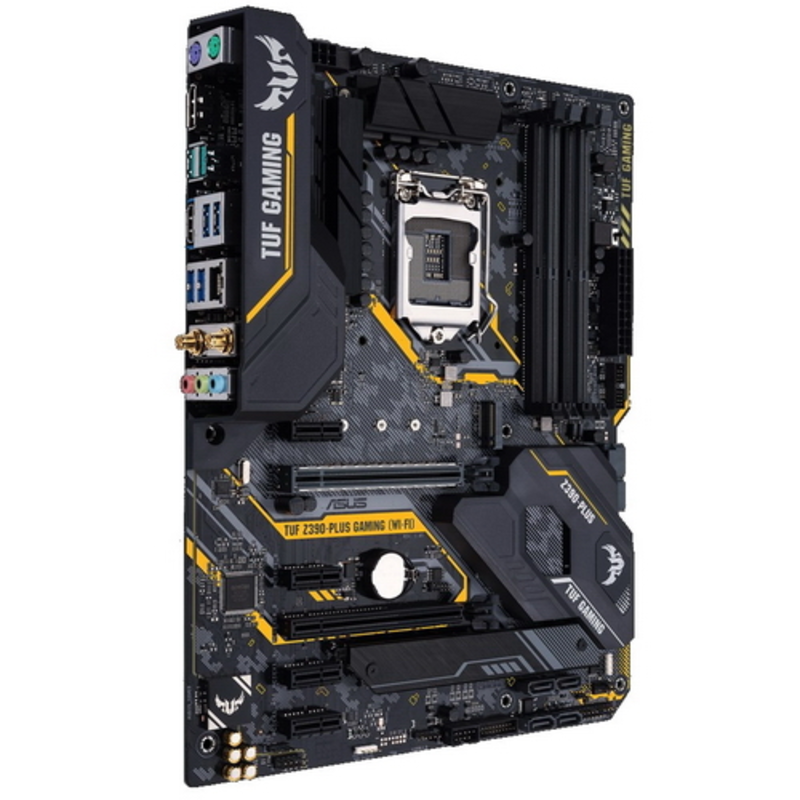 Мат. плата Socket1151 ASUS TUF Z390-PLUS GAMING (WI-FI) (iZ390, 4xDDR4, M.2, SATA III, RAID, 2xPCI-E, HDMI, DP, 1Гбит LAN, WiFi, BT, USB3.1, ATX)
