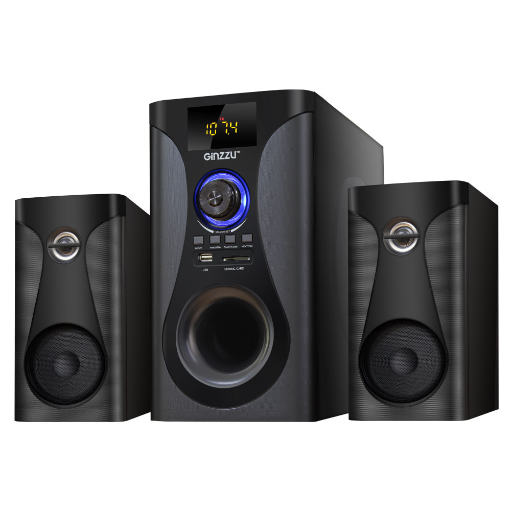 Колонки Ginzzu Ginzzu GM-425, Акустическая система 2.1, 60W/BT/USB/SD/FM/ДУ