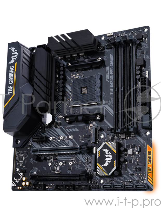 Мат. плата SocketAM4 ASUS TUF B450M-PRO GAMING (AMD B450, 4xDDR4, M.2, SATA III, RAID, 2xPCI-E, DVI, HDMI, 1Гбит LAN, USB3.1, mATX)