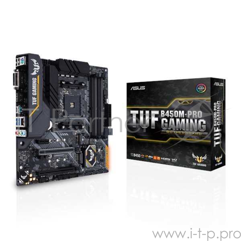 Мат. плата SocketAM4 ASUS TUF B450M-PRO GAMING (AMD B450, 4xDDR4, M.2, SATA III, RAID, 2xPCI-E, DVI, HDMI, 1Гбит LAN, USB3.1, mATX)