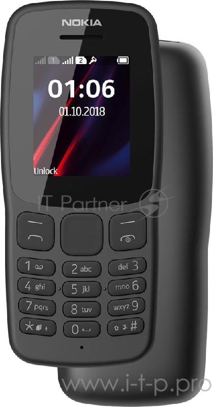 Мобильный телефон NOKIA 106 DS TA-114 GREY 16NEBD01A02