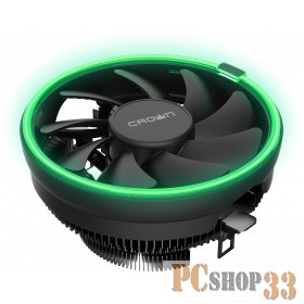 вентилятор CROWN Кулер для процессора CM-1152PWM GREEN (Сокет AM4 Ready, 115X, 775, TDP до 115 Ватт, коннектор 4pin PWM, Зелёная подсветка, Размер: 126(L)*126(W)*70(H)мм)