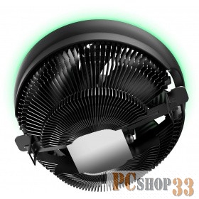 вентилятор CROWN Кулер для процессора CM-1152PWM GREEN (Сокет AM4 Ready, 115X, 775, TDP до 115 Ватт, коннектор 4pin PWM, Зелёная подсветка, Размер: 126(L)*126(W)*70(H)мм)
