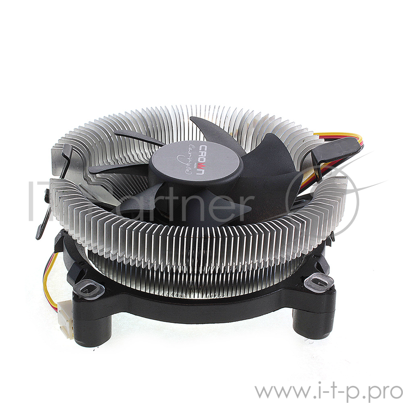 вентилятор CROWN Кулер для процессора CM-80 (Для Intel и AMD, TDP до 65 Ватт,Низкая посадка радиатора , Гидродинамическии подшипник, Размер: 115*103*42 мм)