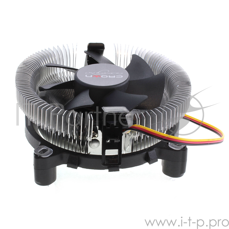 вентилятор CROWN Кулер для процессора CM-80 (Для Intel и AMD, TDP до 65 Ватт,Низкая посадка радиатора , Гидродинамическии подшипник, Размер: 115*103*42 мм)